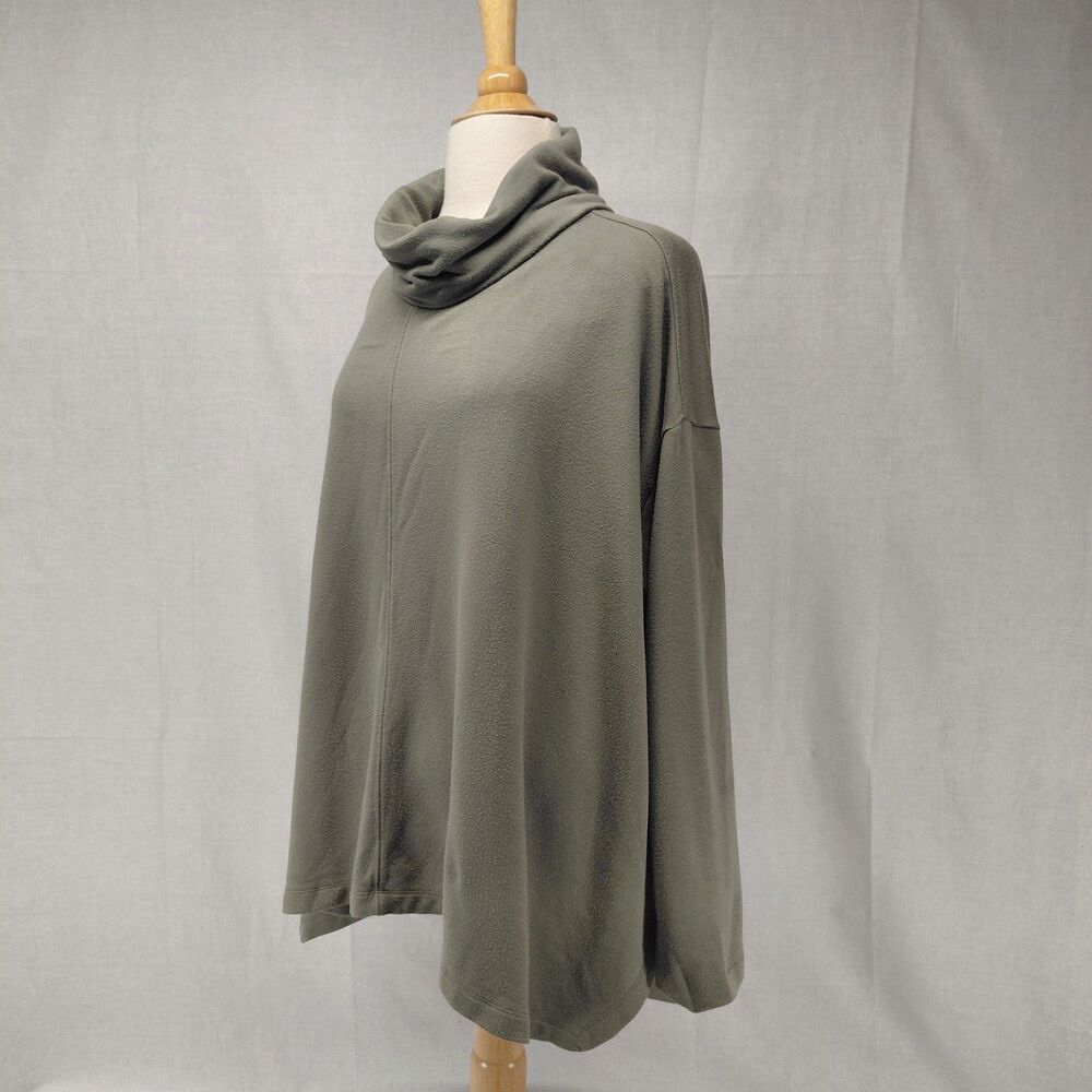 Athleta Oversized LS Moss Green Turtleneck Size XL - Picture 2 of 7